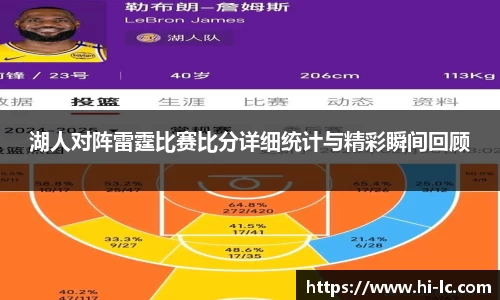 NBA买球正规湖人对阵雷霆比赛比分详细统计与精彩瞬间回顾